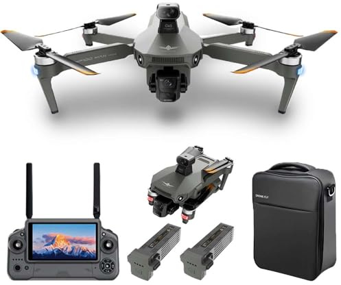 X-Verse KF100MAX Drohne mit Kameras 4K HD EIS, Bildschirmfernsteuerung, RC 6km, 3 Achsen Gimbal, 360d° Hindernis Vermeidung, Professionelle Faltbarer Quadcopter für Erwachsene - 2 Batterien
