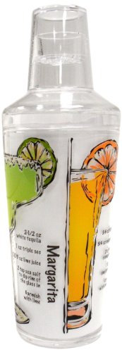 Norpro Sunrise 18oz Acrylic Cocktail Martini Shaker w/ Strainer & 2oz Shot Glass