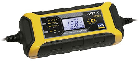 GYS 029705 Artic 4000-Chargeur de Batterie Prise Britannique, Noir et Jaune