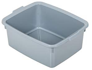 Addis 518457 Eco Made from 100% Plastic Extra Large Rectangular Washing Up Bowl, 12 Litre, Recycled Light Grey, 42 x 33 x 16.5cm