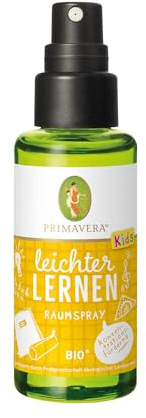 PRIMAVERA Kids Leichter lernen Raumspray bio* 2 x 50 ml - Zitrone, Grapefruit und Orange - Aromadiffuser, Aromatherapie - konzentrationsfördernd, motivierend - vegan