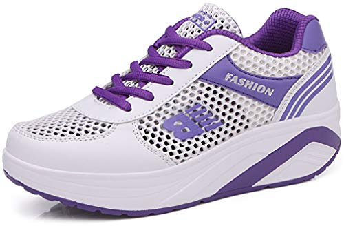 Solshine Scarpe da ginnastica da donna con plateau A233, viola., 36 EU