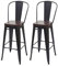Mendler 2er-Set Barhocker HWC-H10c, Barstuhl Küchenhocker, Metall Kunstleder Chesterfield Industrial Gastronomie - schwarz-braun