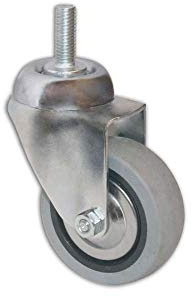 Mobila Masidef - Rueda giratoria de Goma Gris con Perno, M10, Rosca x 60 mm de diámetro