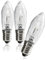 com-four® 3x LED Ersatzbirne - LED-Riffelkerze für Schwippbogen und Lichterketten - Spitzschaftkerze für Weihnachtsbeleuchtung - 0,3W 14-55V E10 5042-130 (3 Stück)