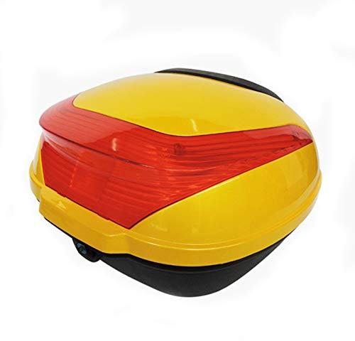 ZXCASDF Topcase Motorradkoffer, Hinterhelm Aufbewahrungskoffer,Top Case Box,Top Case Universal, Helmkoffer Für Roller, Motorrad, Mofa & Quad,Gelb