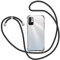 Handykette für Xiaomi Redmi Note 10 5G/Poco M3 Pro 5G Hülle mit Band, Transparent Silikon Handyhülle mit Kordel zum Umhängen Schutzhülle, Schwarz