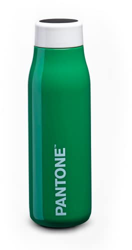PANTONE Gourde thermique 500 ml en acier inoxydable avec écran tactile pour contrôle de la température – Bouteille thermique hermétique et bouteille de gym, voyage et travail, 24 h froid et 12 h