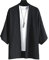 Kimono japonais traditionnel japonais pour homme, vêtement de rue Yukata, chemise kimono pour homme, noir, taille L