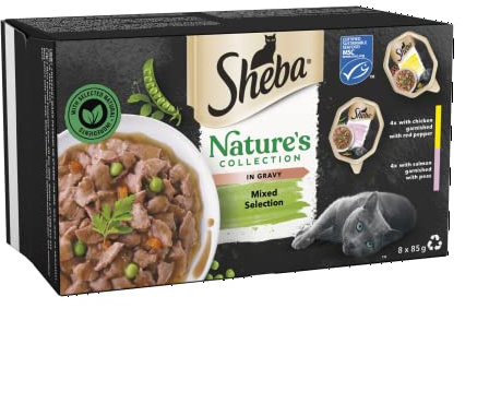 Sheba Natures Collection Cat Food Trays Mixed in Gravy 8 x 85g