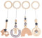 4 Stück Baby Gym Spielzeug Holz Baby Beißring Anhänger Rasseln Baby Aktivität Gym Hängen Kinderwagen Spielzeuge Hölzerne Kleinkind Spiel Babygymnastik Aktiv Spielzeug