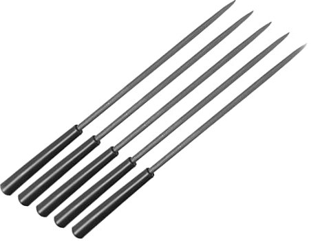 PATIKIL 3mm x 140mm Rotondo Ago Lima, 5pzs Secondo Taglio Acciaio Plastica Maniglia Lime
