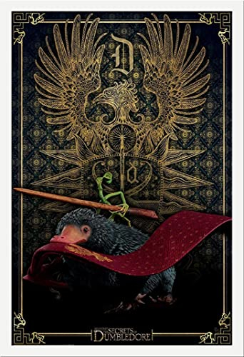 empireposter Fantastic Beasts - The Secrets of Dumbledore - Niffler Pickett - Größe 61x91,5 cm + Wechselrahmen, Shinsuke® Maxi MDF Weiss, Acryl-Scheibe