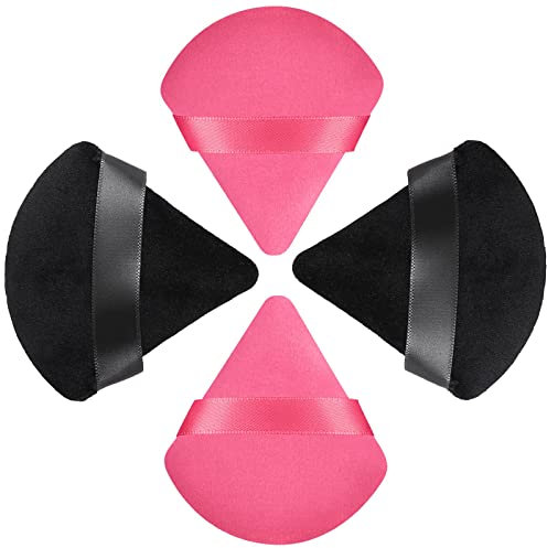 Dreieck Makeup Puderquaste 4 Stück Powder Puff Triangle Puder Puff Make Up Schwamm Dreieck für Gepressten Loses Puder Kosmetik Foundation Rouge
