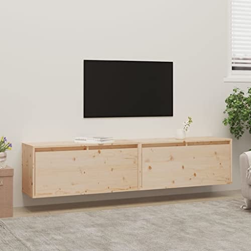 Würfelregale 2 STK, Würfelregal-Set in Moderner Regalwürfel Flexicube Massivholz Kiefer Hängeregal Cube Regal für Bücher DVD Auszeichnungen Büchern Sammlerstücken, 80x30x35 cm