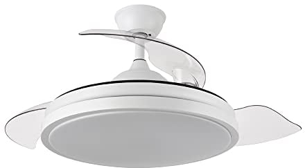FABRILAMP Ventilador DC 72W 6120lm Blanco 3 Aspas Desplegables, Control Remoto, Temporizador, Memoria - Ideal para refrescar espacios.