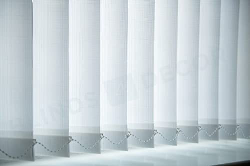 Made to Measure Vertical Blind Replacement Slats - Bespoke - Custom Made Bespoke Blinds Replacement Slats - 89mm (3.5) - Free Hangers, Weights & Chains. (Stripey White)