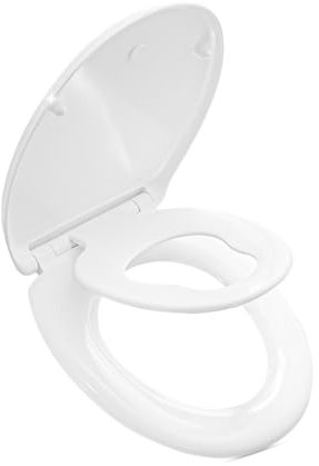 VR7 Family Toilet Seat 2-in-1 Adult & Child Toilet Seat with Built-in Toddler Insert | Soft Close Potty Training Seat | Duraplast Toilet Seat with Magnetic Child Insert Universal Fit & Quick-Release