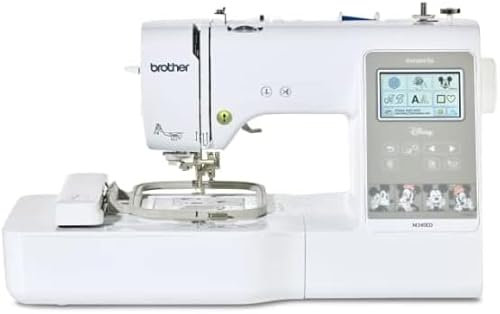 Brother Bordadora Innov-is M340ED Disney (Wifi) - Máquina de Bordar con 200 Bordados, 65 Personajes Disney, Área de Bordado 100x100 mm, Plástico, Blanco