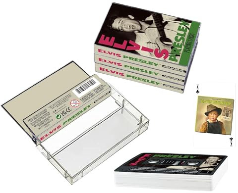 AQUARIUS Elvis Presley Premium-Kassetten-Spielkarten – Elvis Presley Themendeck für Ihre Lieblings-Kartenspiele – Offiziell Lizenziertes Elvis Presley Merchandise & Sammlerstücke