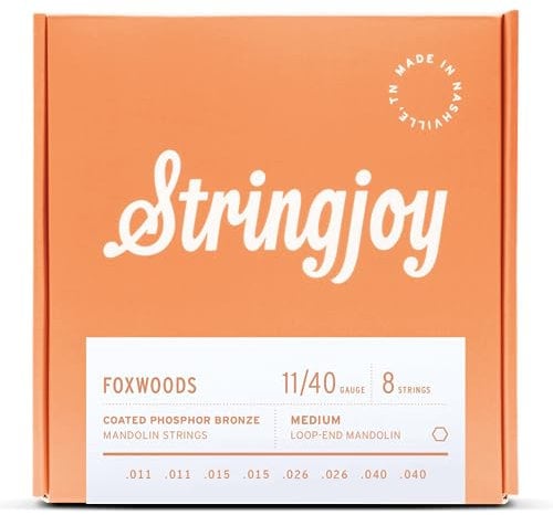 Stringjoy FW1140 Foxwoods Coated Phosphor Bronze Mandolin Strings, (Medium Gauge - 11-40)