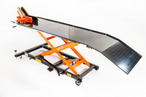 Notek Sollevatore Idraulico per Moto E Scooter con Pompa A Pedale - Ponte Moto - 450Kg