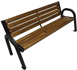 Primario Grande Gartenbank, Parkbank Holz - Gartenmöbel, Outdoor Bank mit 350kg Tragfähigkeit - Sitzbank Wetterfeste, Design Skandinavische (Primario Walnuss, 100cm - Sitzlänge, CE)