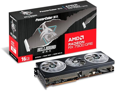 Powercolor AMD Radeon RX 7900 GRE Hellhound OC 16Go / GB GDDR6 Carte Graphique HDMI/xDP