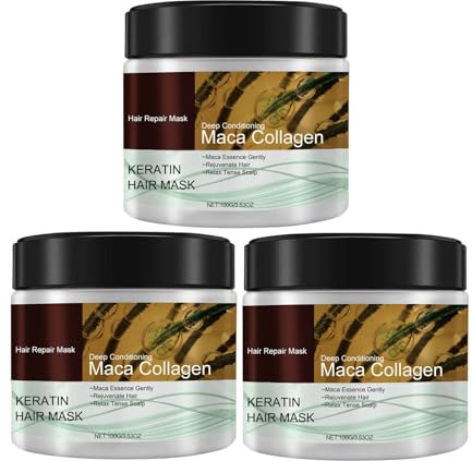 Collagen Hair Mask, Collagen Hair Treatment Deep Repair Conditioning Argan Oil, Deep Repair Conditioning Arganöl Haarmaske, Keratin Haarbehandlungsmaske (3PCS)