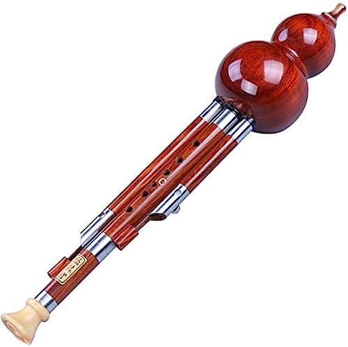Hulusi, flûte de gourde, flûte de cucurbitacée de type de performance professionnelle, instrument de flûte de gourde Hulusi, instrument de musique national du Yunnan, réglage D/C/B/G/F, roug