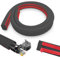 Kabelkanal Boden 25mm x 14mm, 2 Meter Kabelbrücke Boden Selbstklebend, Flexibler PVC Bodenkabelschutz, Kabelabdeckung zum Verstecken eines Netzkabels, Lautsprecher- oder TV-Kabel, Schwarz