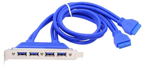 CY Cavo, cavo interno USB 3.0 femmina a quattro porte, piastra di montaggio su scheda madre, cavo a 20 pin con supporto PCI, 50 cm