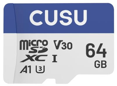 CUSU M30 64GB Micro SDXC Memory Card, Read Speed up to 90 MB/s, A1, UHS-I, Class 10, U3, V30