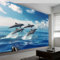 Tapete UV-Beständig 3d Effekt Dekoration Fototapete, Tiere Delfine, Meer Motivtapeten 400 x 280 cm Fototapeten, Blau Wandtapete Schlafzimmer Wohnzimmer Vliestapete