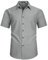 HISDERN Mens Short Sleeved Shirts Oxford Classic Grey Shirt Mens Regular Fit Casual Button Down Shirts for Men with Pocket, L