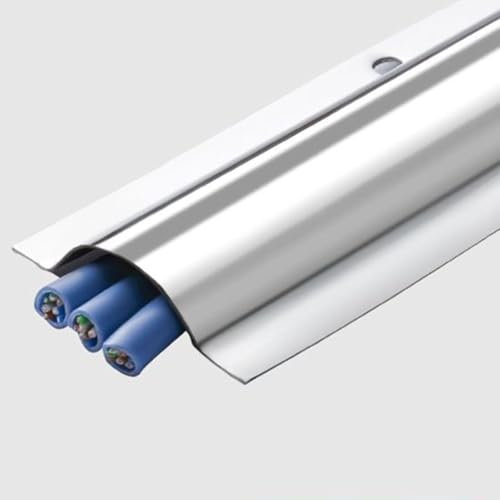 Stainless Steel Wire Guard / Raceway Metal Cord Cover, 2 4 6 8 10 Pack Cable Management Cord Hider/ Cables Raceway Concealer/ Protector, for Office Computer Under Desk Lines,(Silver 8 pack,Width 30MM