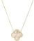 Caratas Elegante Kleeblatt Halskette für Damen | 925 Sterling Silber mit Rhodium/18K Gold Beschichtung | Perlmutt, Rosenquarz Anhänger | Verstellbare Kette 45-50 cm (Perlmutt, Gold)