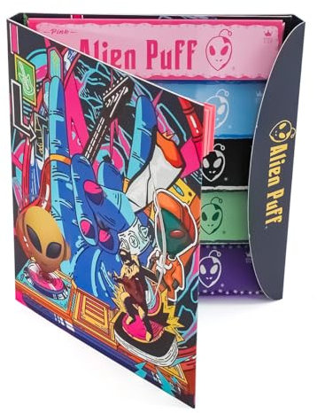 Alien Puff Rolling Papers, Long Zigarettenpapier, 110mm Kingsizeslim Rolling Papier Books, 5 packs papier + 5 packs tips, Personalisiertes Reisepaket