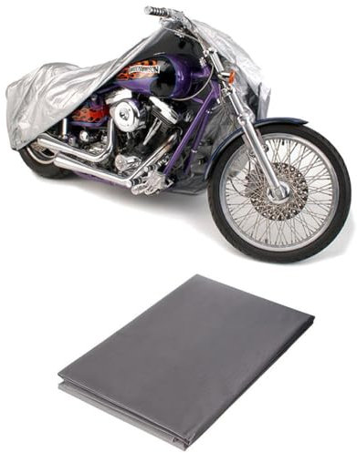 Funda Protectora para Moto, Scooter, Bicicleta - Protege del Sol, Lluvia, Polvo, Suciedad | UV Resistente Impermeable Ligero Duradero | Exterior o Interior - Cubierta Universal (Moto - 205 x 125 cm)