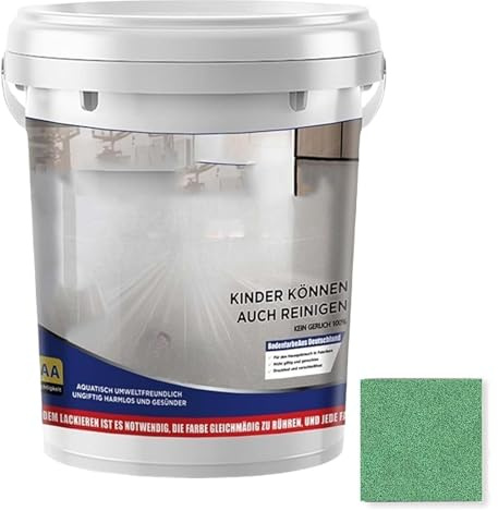 Louisn Forest Peinture époxy colorée pour sols en béton Effet marbre brillant Antidérapant, imperméable et durable Vert