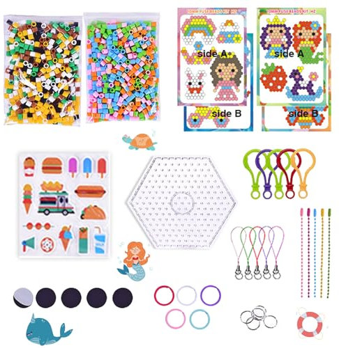 Shinybox XL Bügelperlen Set - 1000 Stück in 12 Farben mit Steckplatte, 5 Bügelpapier, 10 Muster & Zubehör, Kreatives Bastelset mit Prinzessin-Motiven, Geschenk für Kinder ab 3 Jahren(Prinzessin)