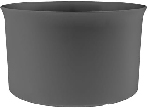 Leni Atlas Blumentopf und Übertopf Ø 36 cm Höhe 21 cm Anthrazit Kunststoff matt Pflanztopf für Hydrokultur und Erde