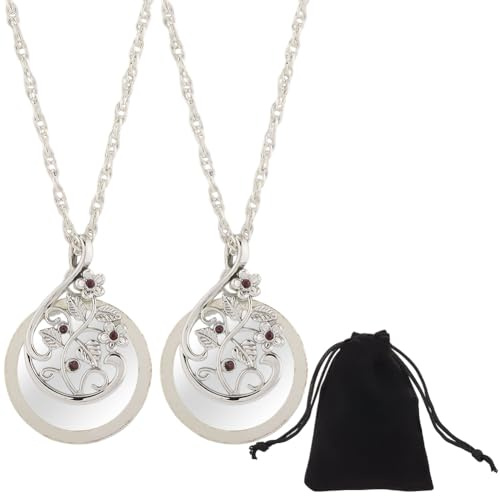 SOFPLATE 2 Stück 4.5X Monokel Lupe Halskette Mit Beleuchtetem Anhänger Lupe | Silberne Bling Blumenn Legierung Lange Kette Leseseiten Charms Zubehör Für Schmuck Halsketten Anhänger Zubehör