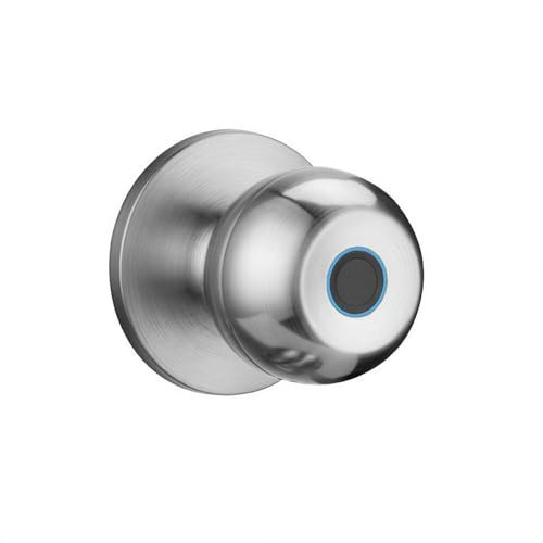 Pomo de puerta inteligente, cerradura de puerta de huellas dactilares, cerradura de puerta biométrica, cerradura de huellas dactilares recargable de acero inoxidable con llave, manija de puerta