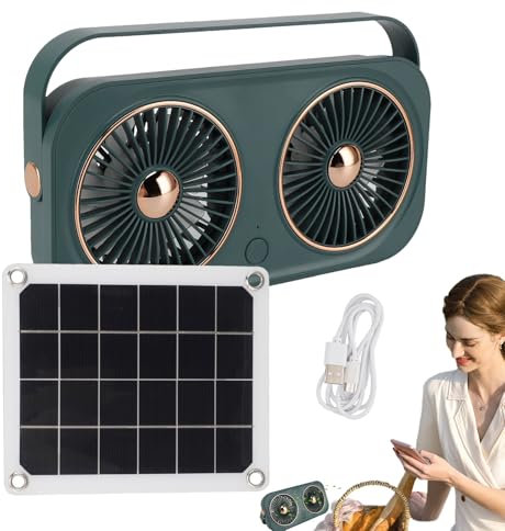 zwxqe Ventilateur solaire pour niche pour chien, alimenté par piles, résistant aux intempéries, ventilateur de refroidissement portable économe en énergie pour abri de jardin, grenier, grange et