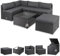 Casaria® Gartenmöbel Set Lounge inkl. Auflagenbox 318L Outdoor mit Tisch Auflagen Wetterfest Polyrattan Garten Schwarz Anthrazit Balkon Terrassenmöbel