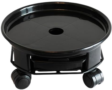QSNYJPL Auffangwanne für Pflanzen, Pflanzentablett mit Rädern, Blumentopfständer, Pflanzenständer für Drinnen Oder Draußen für Zuhause, Büro, Garten(Black,27cm/11in)
