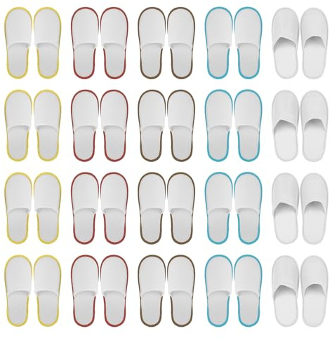 BORDEAG 20 Pares de Zapatillas Hotel, Pantuflas de Invitados para Hotel, Zapatillas Desechables, Zapatilla de Hotel de 4 mm, Pantuflas para Hombres y Mujeres, para Salón de Spa, Hogar, Viajes