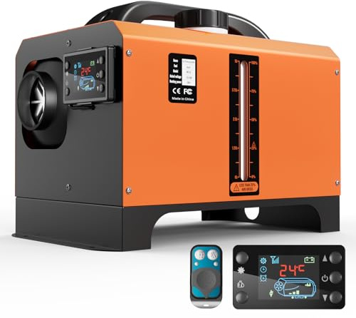 12V Diesel Heater, Portable Diesel Air Heaters with 8KW, All-in-One Auxiliary Heaters with Remote Control and LCD Display, Diesel Air Heater with Tank