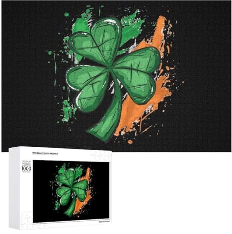 Ireland Irish Flag Green St. Patrick's Day Jigsaw Puzzles for Adult Family Activities Games Home Decor Puzzle 1000 PCS